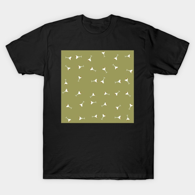 Martinis on Green T-Shirt by Rad Love